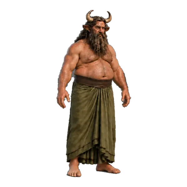 Achelous, three-quarter view
