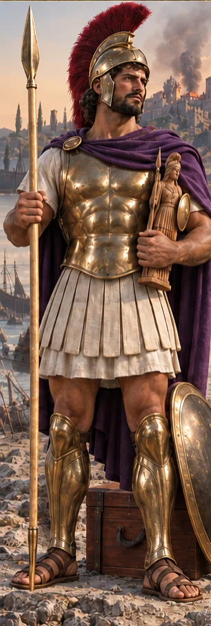 Aeneas, Trojan prince, son of Aphrodite, full-length portrait