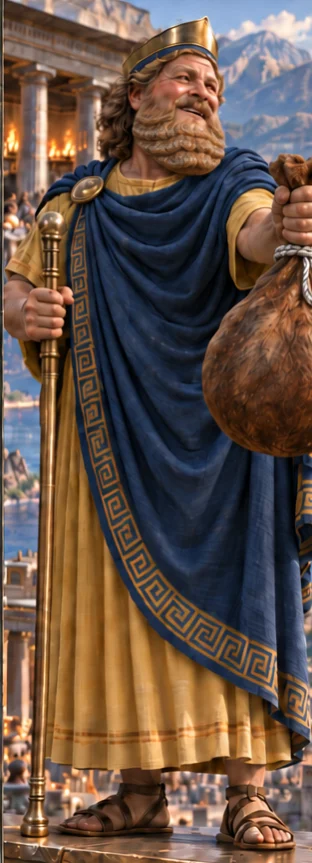 Aeolus, keeper of the winds, full-length portrait