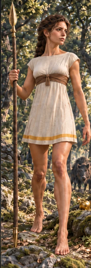 Atalanta, the huntress of Arcadia, full-length portrait