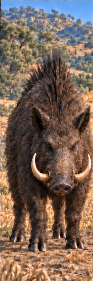 Calydonian Boar, the boar sent by Artemis against Calydon, full-length portrait