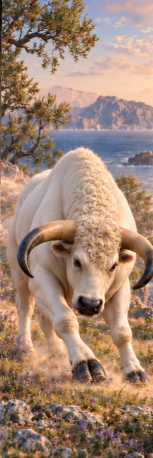 Cretan Bull, the bull of Crete, full-length portrait