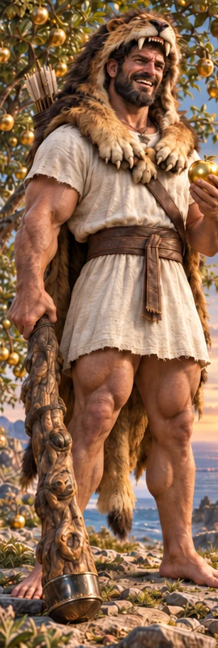 Heracles, son of Zeus, hero of the twelve labours, full-length portrait