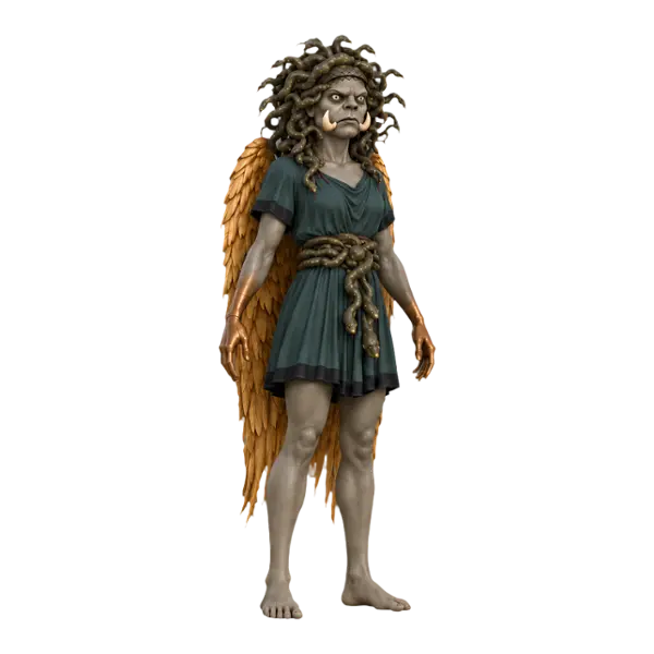 Medusa, three-quarter view
