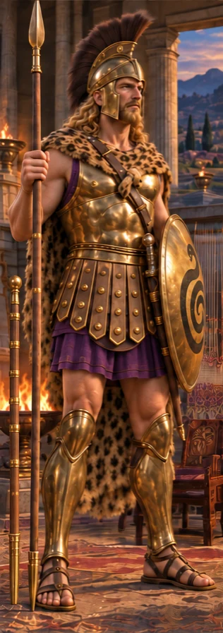 Menelaus, king of Sparta, husband of Helen, full-length portrait