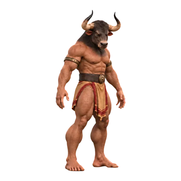 Minotaur, three-quarter view