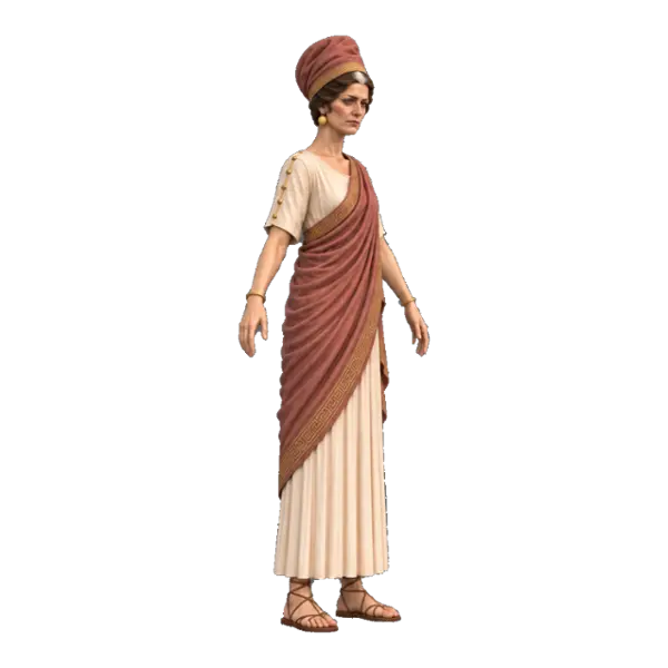 Mnemosyne, three-quarter view