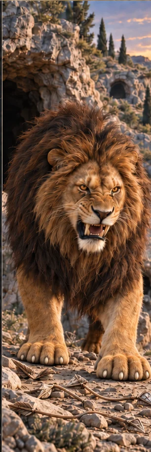Nemean Lion, the lion whose hide no weapon could pierce, full-length portrait