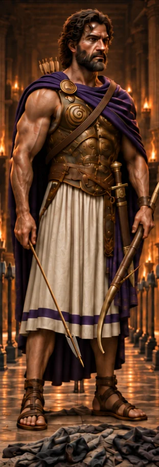 Odysseus, king of Ithaca, the man of many ways, full-length portrait
