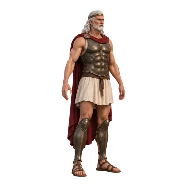 Peleus, three-quarter view