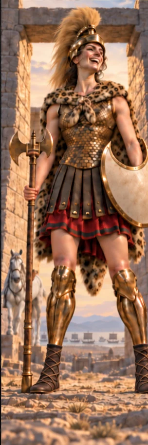 Penthesilea, queen of the Amazons at Troy, full-length portrait