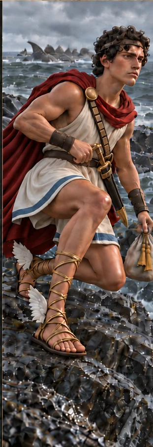 Perseus, slayer of Medusa, full-length portrait