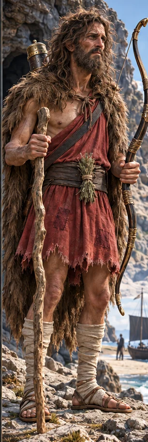Philoctetes, keeper of the bow of Heracles, full-length portrait
