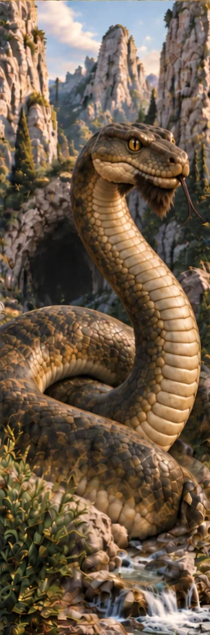 Python, the serpent of Delphi, full-length portrait