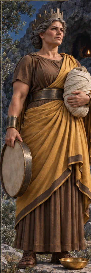 Rhea, mother of the Olympians, full-length portrait