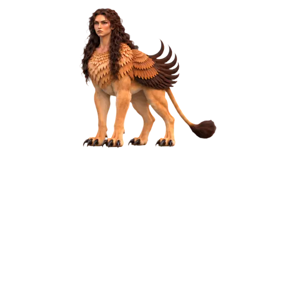 Sphinx, three-quarter view