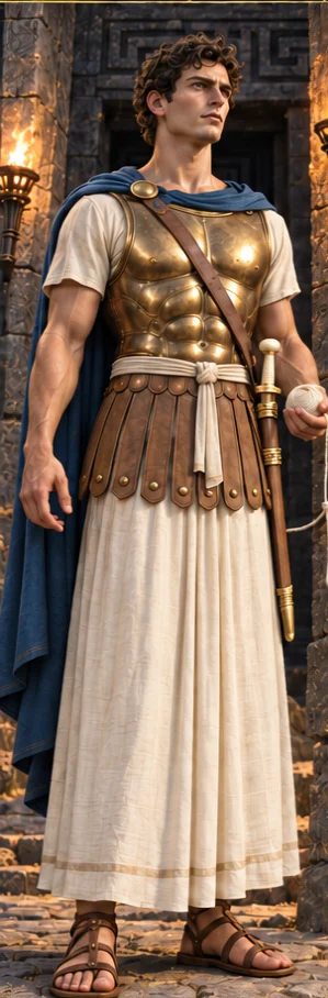 Theseus, slayer of the Minotaur, king of Athens, full-length portrait
